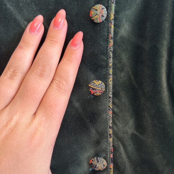 Vintage 80s 90s Yves Saint Laurent YSL Velvet Holiday Junior Girls Dress Size 7 - Picture 2 of 15